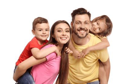 Family smiling together